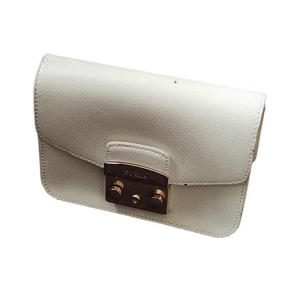 Furla Metropolis Beige Leather Crossbody Bag - Picture 14 of 16